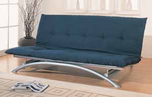 Silver armless futon