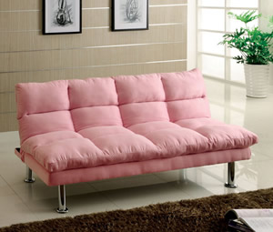Pink cushion futon